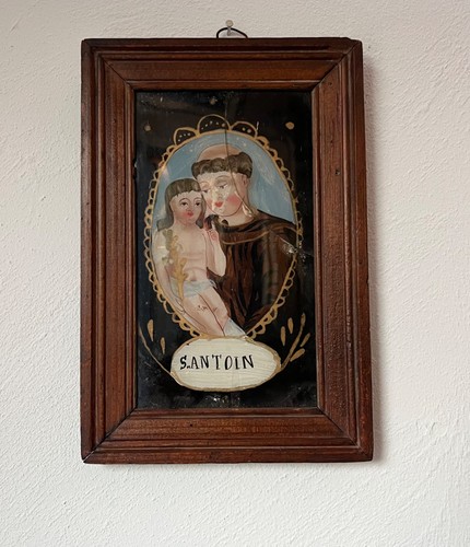 Ancien fixé sous - sous, verre