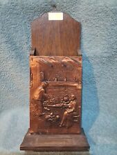 Porte Boîte Allumettes Bois,relief Cuivre,Décor Cuisine Ancienne,Cheminée Poêle