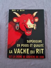 PLAQUE PUBLICITAIRE BOIS LAQUÉ LA VACHE QUI RIT FROMAGE CRÈME 