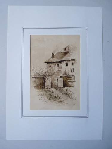 Dessin lavis maison - dessin,