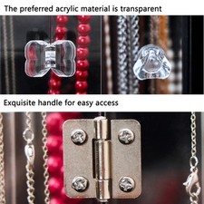 Acrylic Necklace Holder With 24 Hooks Clear Necklace Organizer Dustproof