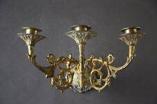 Lourde applique murale en bronze doré à 3 feux , restaurée , époque Napoléon III