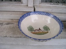 Faience ancienne Saladier Leger Fele diametre 27 cm. Faience de Saint Clement