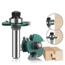 Coupe-mortaise type T avec 3 lames de dents pour projets contreplaqué et MDF