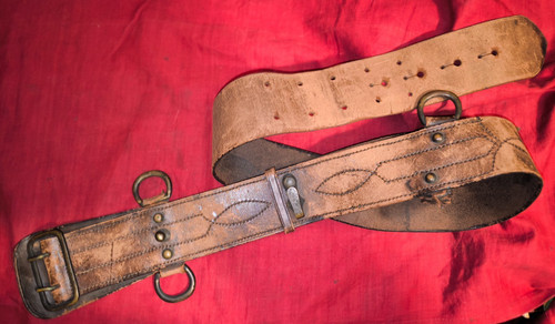 Ceinturon officier cuir fauve