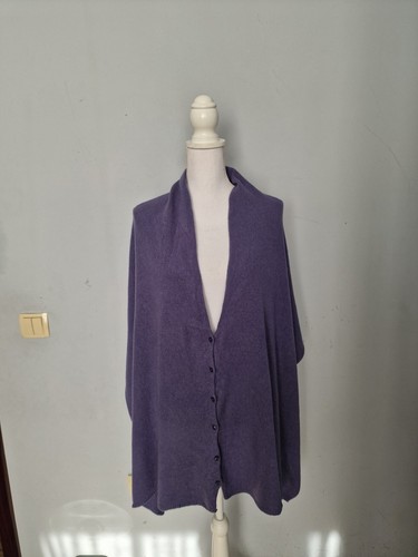 Pull tricoté poncho violet