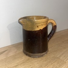 POTERIE DE SAVOIE Ancien Pot Pichet En Terre Cuite Vernissée Marron