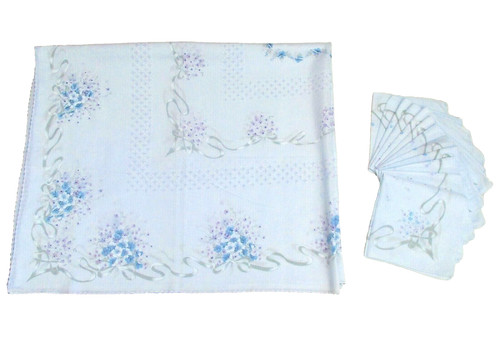 Nappe vintage bleu motif - vintage,