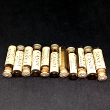 DANA CANOE Extrait 11 fioles 35mm anciennes miniatures Vides sans boite