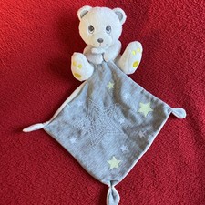 ??Doudou Ours Blanc Mouchoir Gris Étoiles Luminescentes SIMBA KIABI TTBE