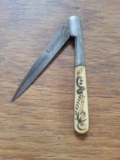 Vendetta Corse Couteau Pliant Ancien De Collection Tête Des Maures Poinçon P2256