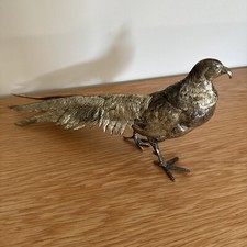 Faisans En Métal Argenté Des Années 30