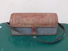Ancienne boîte à outils marmotte, de plombier, galvanisée, vintage