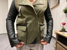 Veste kaki similicuir noir