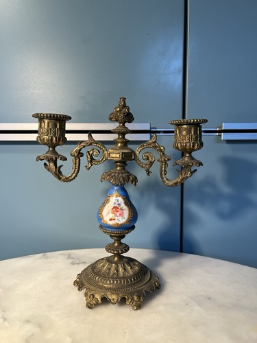 Bougeoir bronze porcelaine - bougeoir, bronze-porcelaine