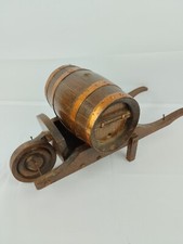 Décoration Maison Mini Fût Tonneau de Vin Alcool Miniature en Bois et Cuivre