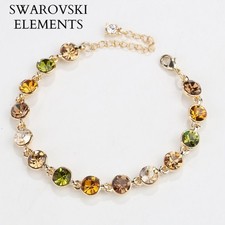 Bijou Bracelet jonc femme charms cristal swarovski multicolores plaqué or jaune