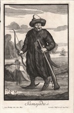 Samoyedic People Russie Ural Costume Jeremias Wolff Augsburg Gravure sur Cuivre