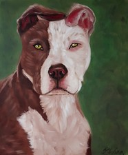 Peinture de chien Pet Original Art Dog Peinture à l’huile 12 par 9 Art...