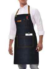 Tablier de Travail en Denim avec Poches - Style Élégant et Unisexe pour Cuisine