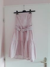 Robe bustier 100 % lin Sessun dos nu en S 36 carreaux vichy rouge marine blanc