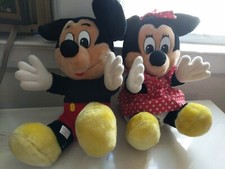 MICKEY & MINNIE MOUSE Stuffed Plush DISNEY World park Authentic Vintage 1980s