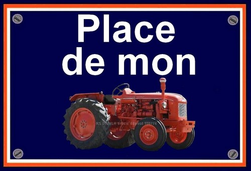 Plaque place mon tracteur - ",