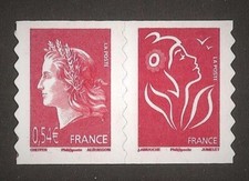 FRANCE 2007 Autoadhésif Paire P 139 ( 4109 + 3744 b) Marianne de CHEFFER NEUF**