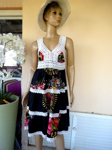 Robe ete noire fleurie - d'ete,