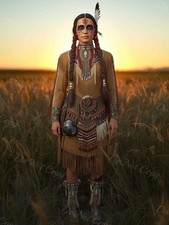  Photo A4 Lakota Sioux – portrait féminin en parure cérémonielle – 1213