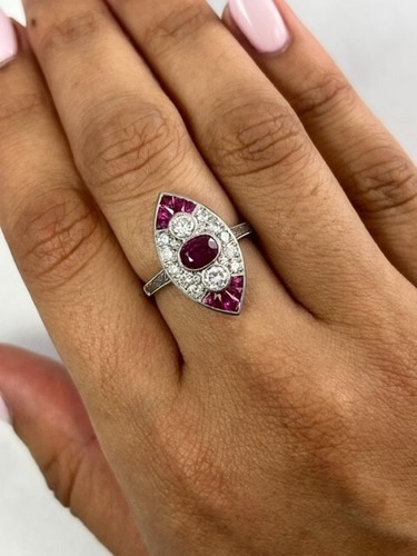 Bague art déco platiné - art,