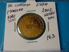 50 CENTIMES EURO MONACO 2002 Neuve unc - Ref. N 3  -   ( voir les 3  photos )