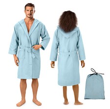 Peignoir de bain homme - Robe sortie de bain en microfibre avec capuche ceinture