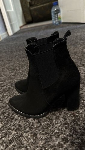 Bottes daim noir pour - en,