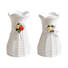  2pcs Artistic Home Vase Flower Container Decor Home Vase en plastique (style