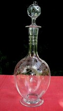 SEVRES CHOISY CRYSTAL DECANTER KARAFFE CARAFE A VIN CRISTAL GRAVE EMPIRE 19EME B