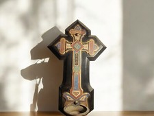 Bénitier en Marbre Noir et Émaux Cloisonnés – Époque XIXe