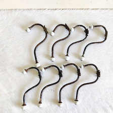 1920s Vintage Victorien Céramique Poignée Orné Fer Mural Cintre Décoratif 8Pcs