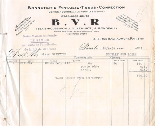 1937 bonenterie fantaisie - 1937,