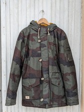 Manteau Blouson Hiver à Capuche Vans Homme - Marron Vert Camouflage - Taille M