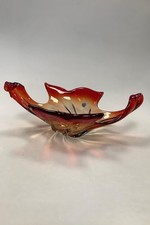 Grand bol verre rouge - rouge, d'art