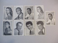 Lot de 9 images Biscottes St Luc Daniel Gelin, Rodin, bardot, Dutailly, Yul Bryn