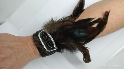 Bracelet manchette noir simili - manchette,