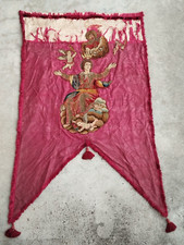 ancienne bannière procession ?vierge marie couronné broderie 18eme ? Embroidery