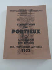 💥RARE catalogue Verrerie Portieux Vallerysthal 1933 verre opaline sucrier