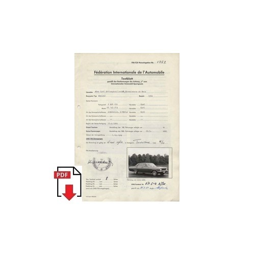 1964 opel admiral testblatt - admiral,
