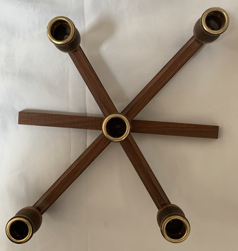 Teak folding candle - teak, holder