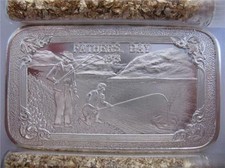 1-OZ.999 PURE SILVER 1973 FATHERS DAY MOTHER LODE MINT BULLION ART BAR+GOLD