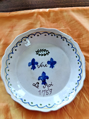 Assiette creuse faience - creuse, nevers