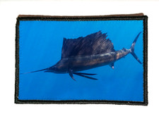 Patch MORALE5x8cm "PECHE MARLIN" Broderie PRINT Design Fun Militaire